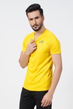 Micro Mesh Men's Yellow T-Shirt - F